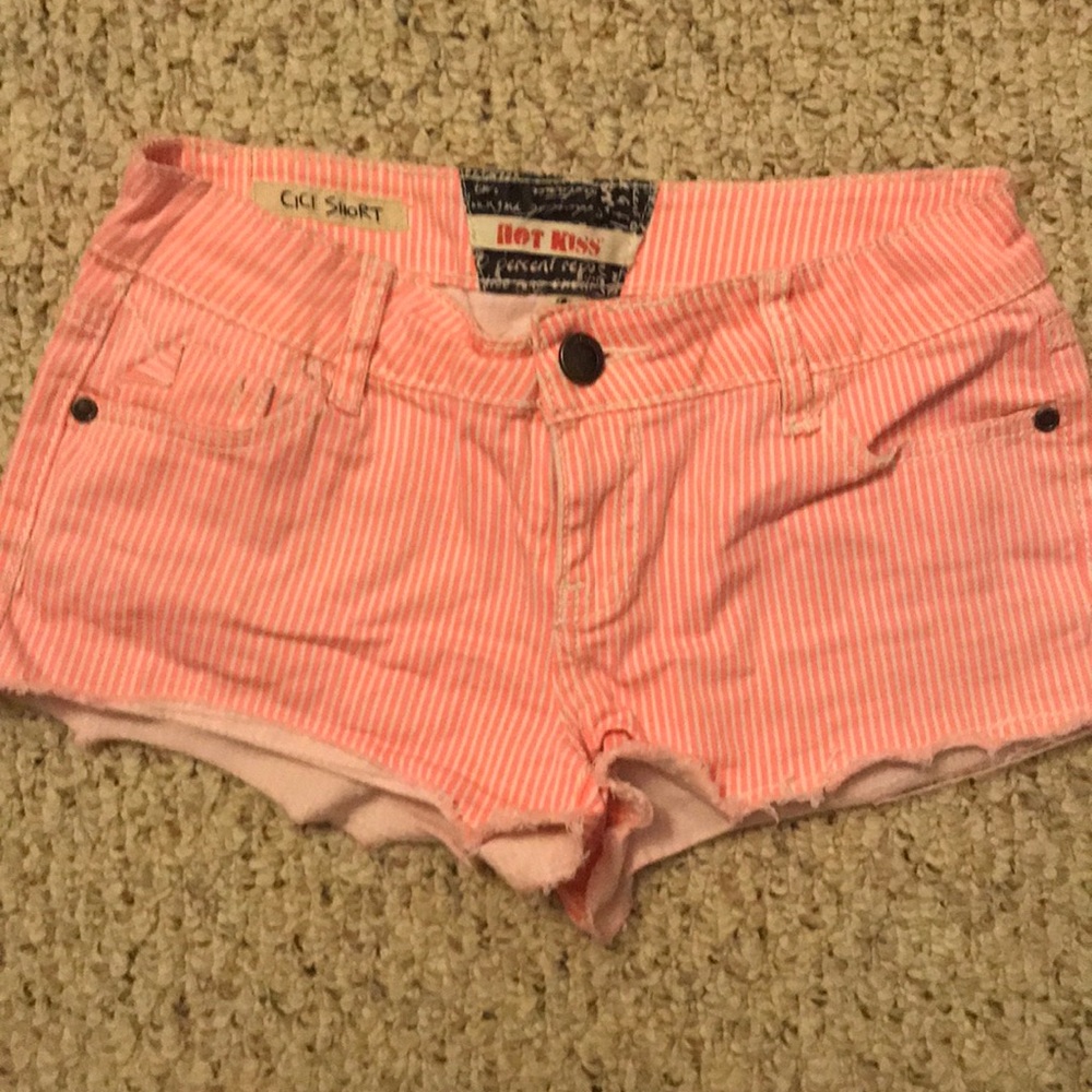 Pink striped shorts